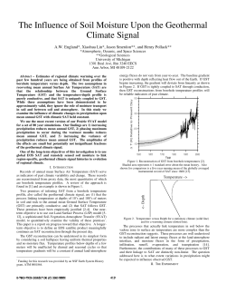 The Influence of Soil Moisture Upon the Geothermal Climate Signal