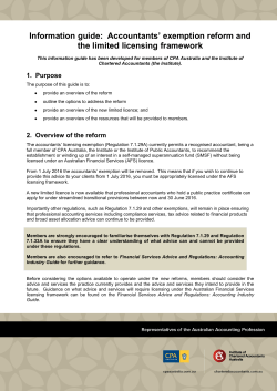 Accountants exemption reform