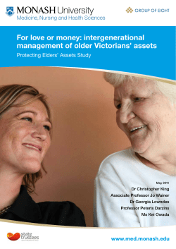 For love or money: Intergenerational management of older Victorians' assets