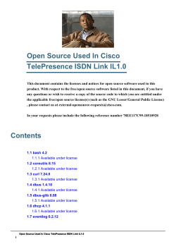 Cisco TelePresence ISDN Link IL1.0 Open Source Documentation