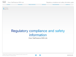 Cisco TelePresence ISDN Link Regulatory Compliance and Safety Information guide