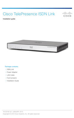 Cisco TelePresence ISDN Link Installation Guide (IL1.1)