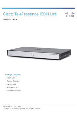 Cisco TelePresence ISDN Link Installation Guide