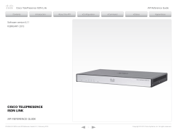 Cisco TelePresence ISDN Link API Reference Guide (IL1.1)