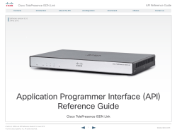 Cisco TelePresence ISDN Link API Reference Guide