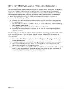 Alcohol Policies and Procedures