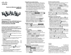 Phone Quick Reference Card for SPA300 and SPA500 Series IP Phones with Cisco UC320W (French, France)