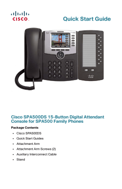 Cisco SPA500DS 15-Button Digital Attendant Console for SPA500 Family Phones Quick Start Guide (English and French, booklet)