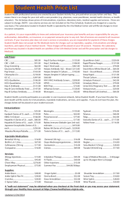 Fee schedule