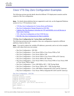 Cisco VTS 2.2 Day Zero Configuration Examples
