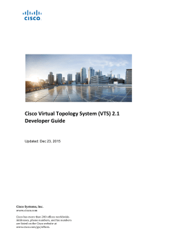 Cisco Virtual Topology System (VTS) 2.1 Developer Guide