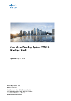 Cisco Virtual Topology System (VTS) 2.0 Developer Guide