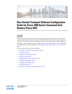 Raw Socket Transport Software Configuration Guide for Cisco 1000 Series Connected Grid Routers (Cisco IOS)