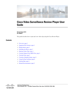 Cisco Video Surveillance Review Player User Guide, Release 7.2