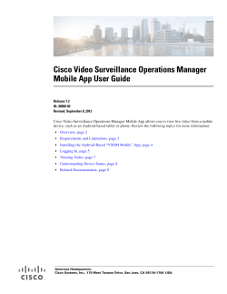 Cisco Video Surveillance Operations Manager Mobile App User Guide