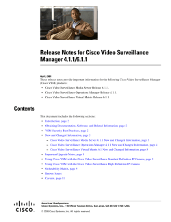 Release Notes for Cisco Video Surveillance Manager 4.1.1/6.1.1