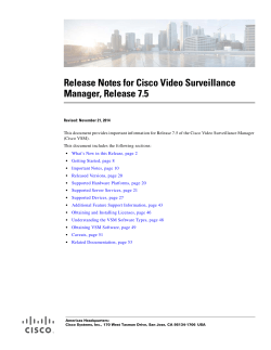 Release Notes for Cisco Video Surveillance Manager, Release 7.5