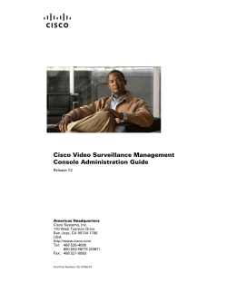 Cisco Video Surveillance Management Console Administration Guide, Release 7.2