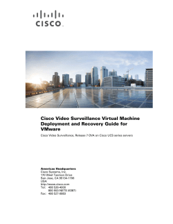 Cisco Video Surveillance Virtual Machine Deployment and Recovery Guide for UCS Platforms, Release 7.x