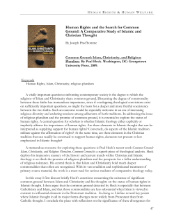 Human Rights and the Search for Common Ground: A Comparative Study of Islamic and Christian Thought