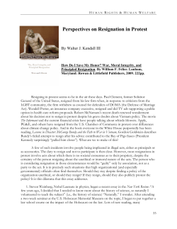 Perspectives on Resignation in Protest