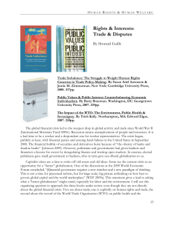 Rights & Interests: Trade & Disputes