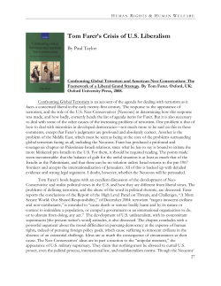 Tom Farer's Crisis of U.S. Liberalism