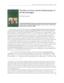 The War on Terror and the Problematique of the War Paradigm