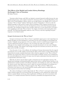 The Effects of the Madrid and London Subway Bombings On Europe s View of Terrorism