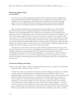 Neotrusteeship in Iraq