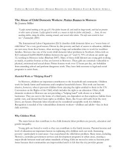 The Abuse of Child Domestic Workers: Petites Bonnes in Morocco
