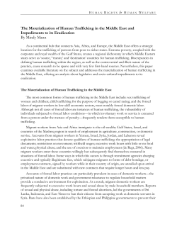 The Materialization of Human Trafficking in the Middle East and Impediments to its Eradication