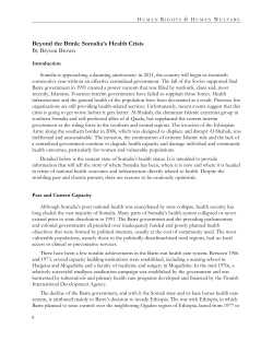 Beyond the Brink: Somalia’s Health Crisis