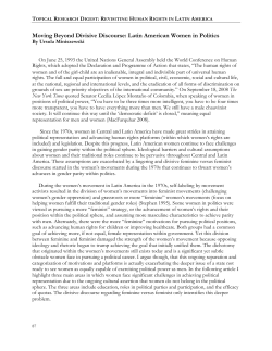 Moving Beyond Divisive Discourse: Latin American Women in Politics