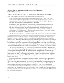 Health, Human Rights and the Pharmaceutical Industry