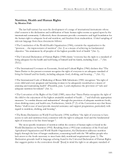 Nutrition, Health and Human Rights
