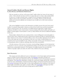 Armed Conflict, Health and Human Rights