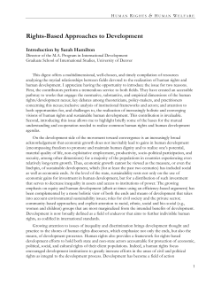 Rights-Based Approaches to Development