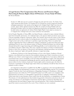 A Legal System That Compromises Due Process and Promotes Organ Harvesting & Human Rights Abuse Of Prisoners: A Case Study Of China