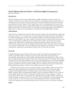 China&rsquo;s Relationship with Sudan&mdash;and Human Rights Consequences