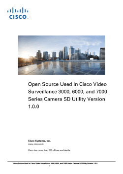 Cisco Video Surveillance IP Camera SD Utility Version 1.0.0 Open Source Documentation