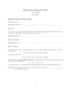 Power of a Binomial test