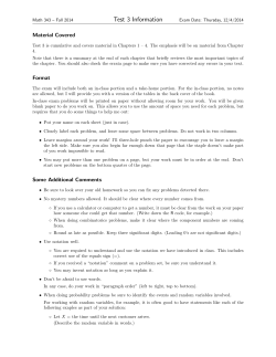 Info Sheet
