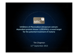 Inhibitors of plasmodium falciparum calcium-dependent protein kinase 1 (PfCDPK1), a novel target for the potential treatment of malaria