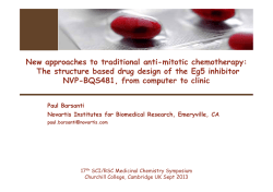 New approaches to traditional anti-mitotic chemotherapy: structure based drug design of the Eg5 inhibitor NVP-BQS481, from computer to clinic