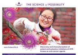 Discovery and characterisation of potent and selective inhibitors of ATR kinase as anti-cancer agents