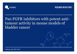 Pan FGFR inhibitors with potent anti-tumour activity in mouse models of bladder cancer