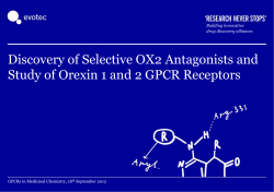 Discovery of selective OX2 antagonists and study of Orexin 1 and 2 GPCR receptors