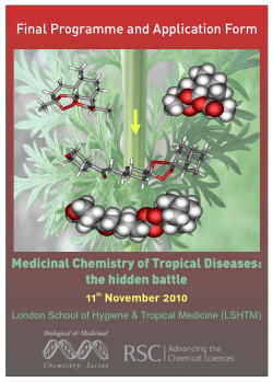 Medicinal Chemistry of Tropical Diseases 2010
