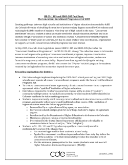Concurrent Enrollment Factsheet
